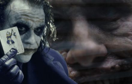 Heath Ledger and Barry Keoghan as the Joker