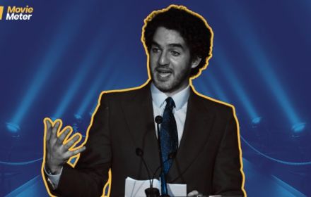 Benny Safdie giving a speech