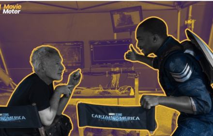 Anthony Mackie and Harrison Ford on the set of Captain America Brave New World