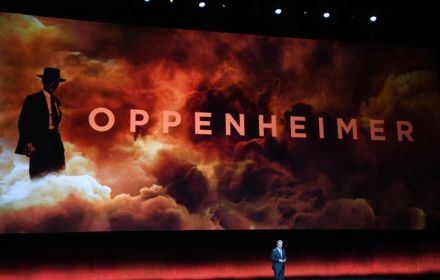 Christopher Nolan presenting Oppenheimer