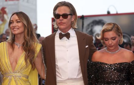 Olivia Wilde, Chris Pine and Florence Pugh at the Don't Worry Darling premier