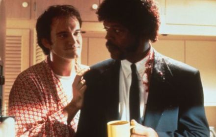 Quentin Tarantino and Samuel L. Jackson in Pulp Fiction