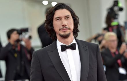 Adam Driver promoting Ferrari