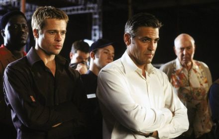 Brad Pitt and George Clooney in Ocean's 11