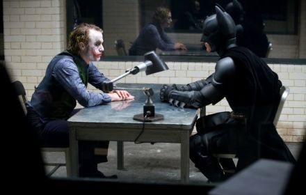 Heath Ledger and Christian Bale in The Dark Knight