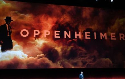 Christopher Nolan presenting Oppenheimer