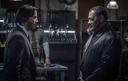 Keanu Reeves and Laurence Fishburne in John Wick