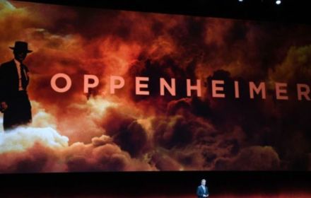 Christopher Nolan presenting Oppenheimer