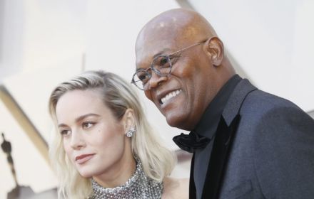 Brie Larson and Samuel L. Jackson