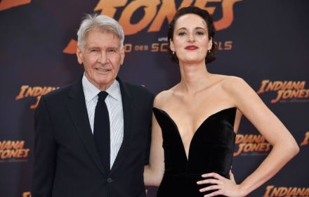 Phoebe Waller Bridge and Harrison Ford